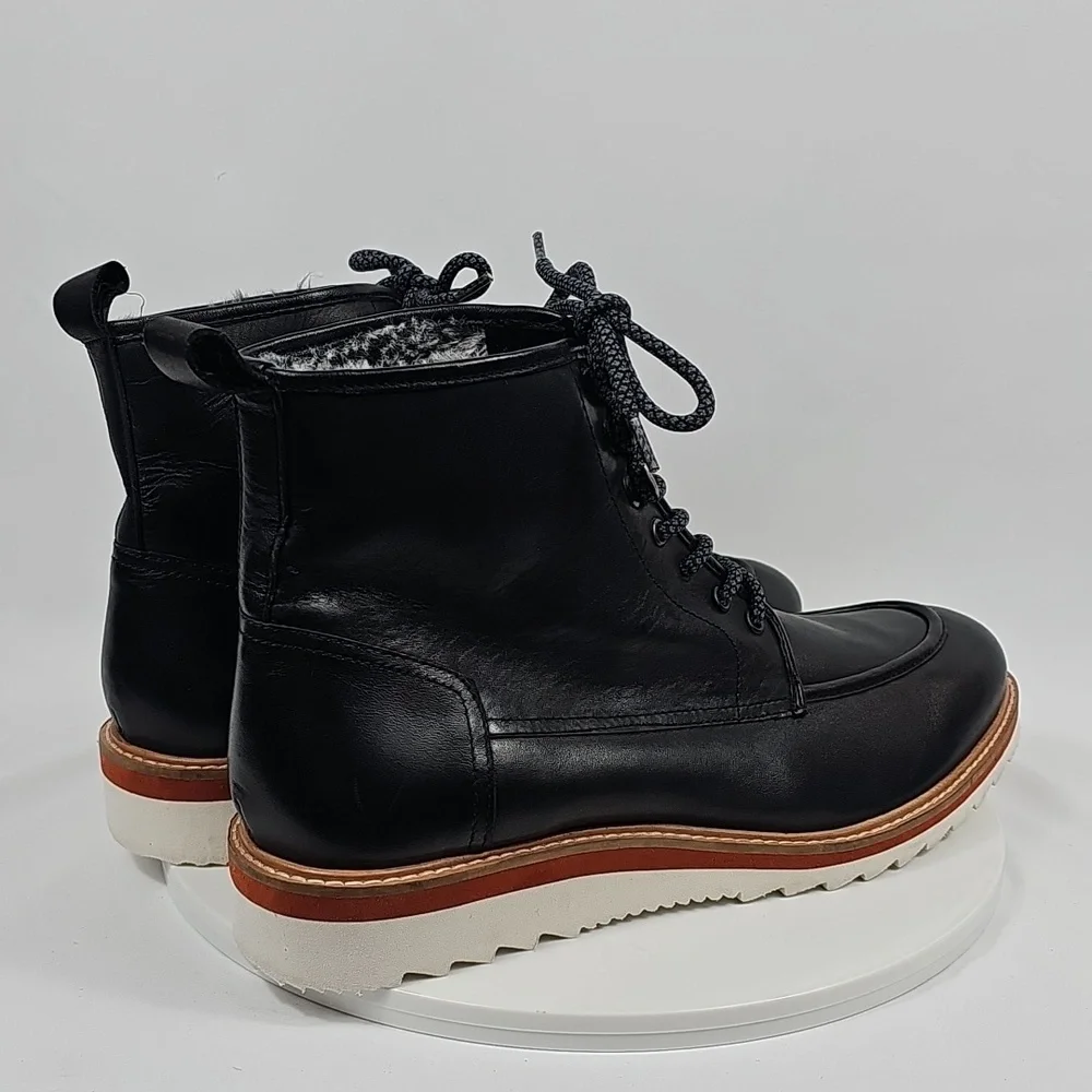 Vintage Foundry Co Jimara Black Leather Moc Toe Boots 10.5 NWOT City Boy Indie